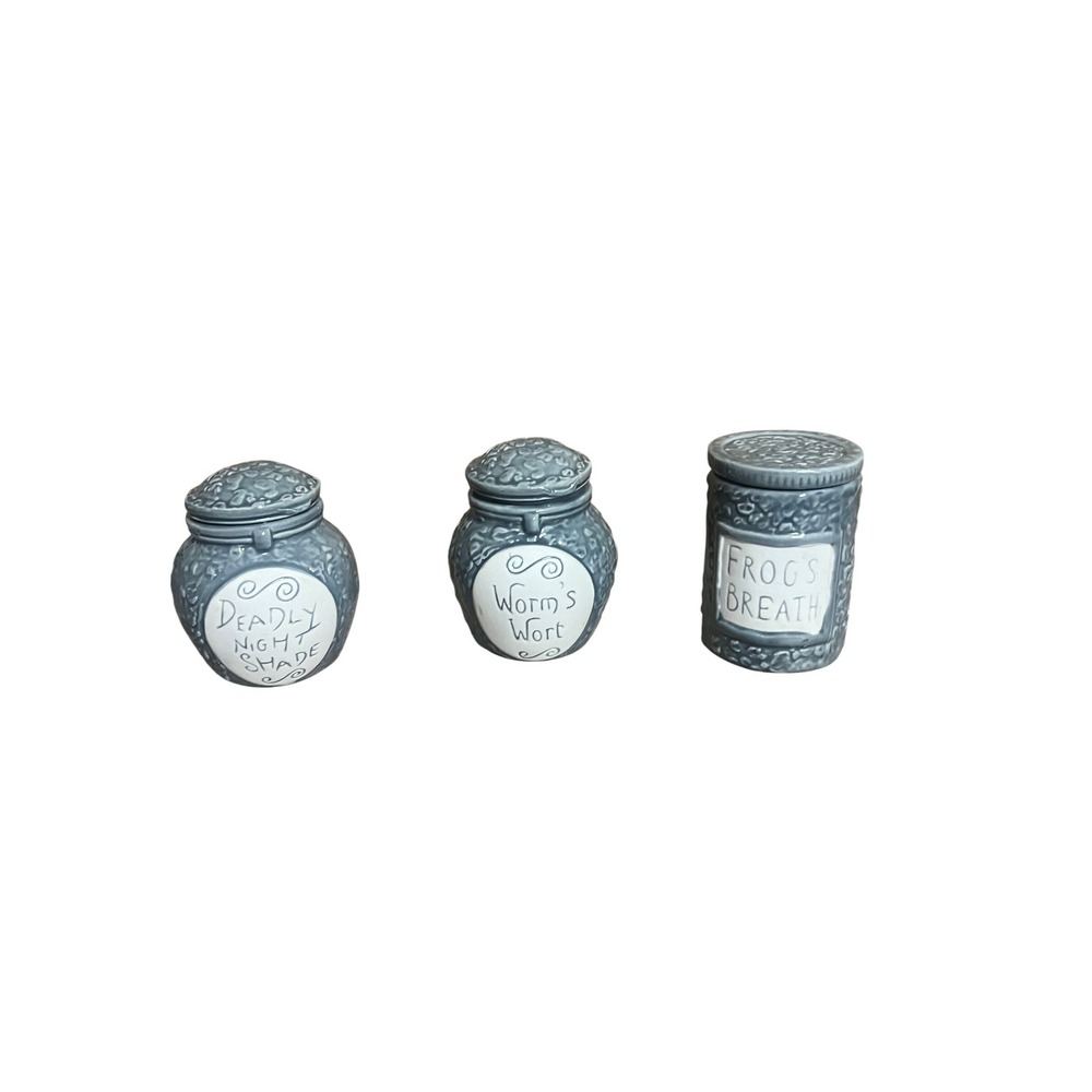 Disney Nightmare Before Christmas Spice Jar Set Deadly Night Shade Worms Wort